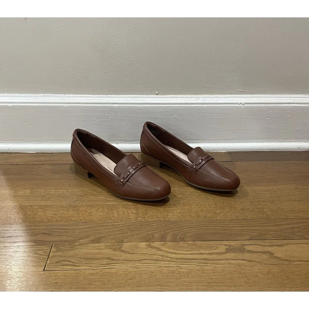 Clarks Ultimate Comfort Tan Leather Juliet Bay Loafer Women Sz 9.5 EUR 41 NWOT